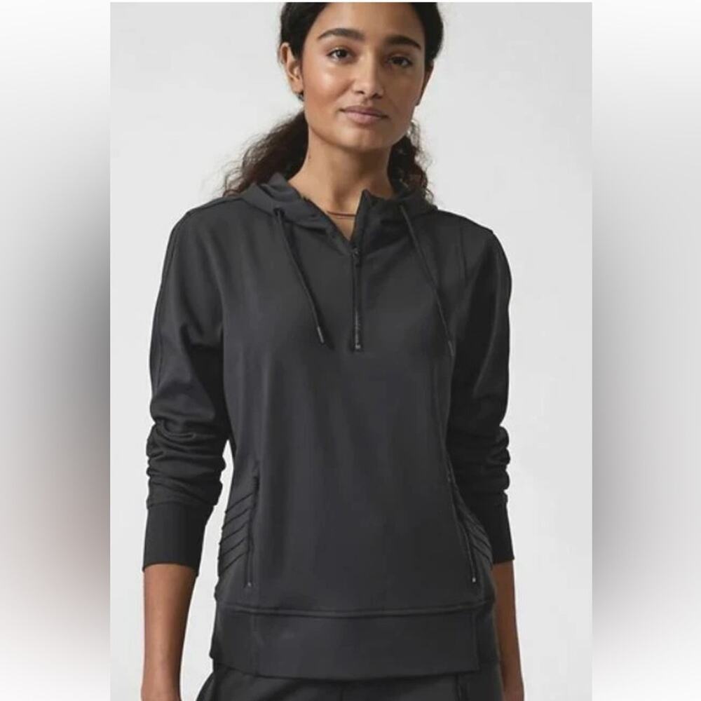 Athleta Venice 1/4 Zip Moto Hoodie